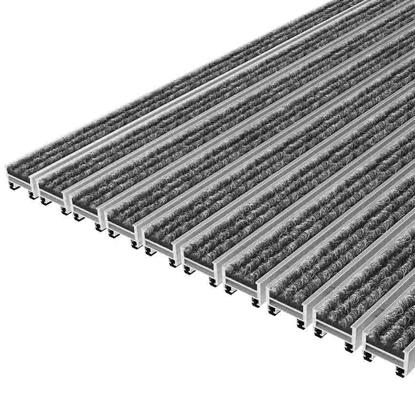 Tapis intérieur structure aluminium Haute résistance H. 22 mm (Prix au m²)