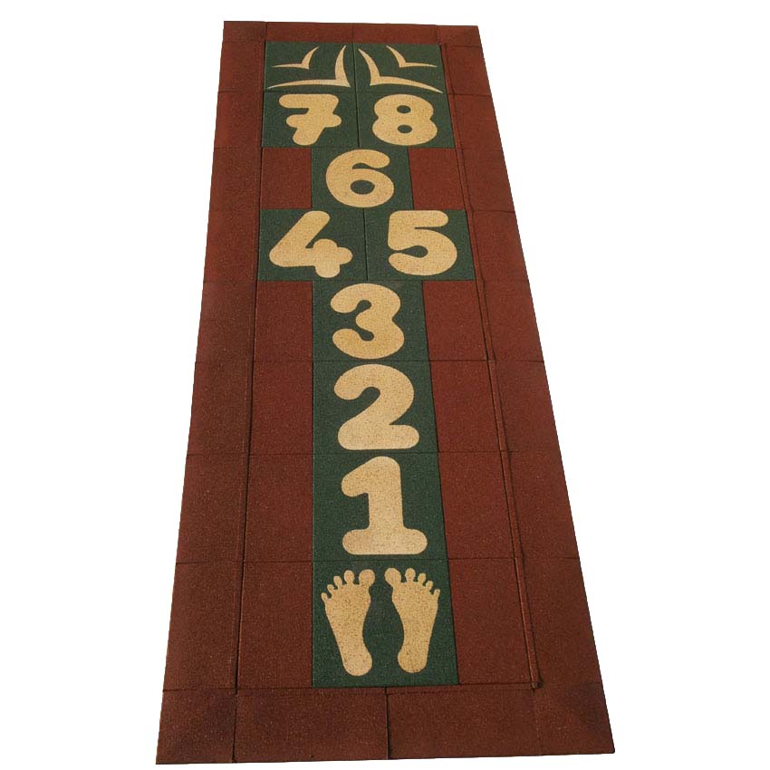 Kit jeu la marelle caoutchouc