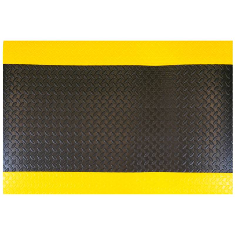 Tapis anti-fatigue Ultra+ - Noir - Bordures jaunes - 60 X 91 cm