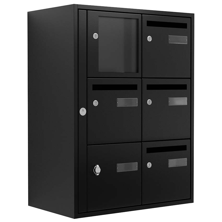 BAL Bristol : 2 colonnes X 3 cases Gris anthracite RAL 7016 + Option tableau d'affichage