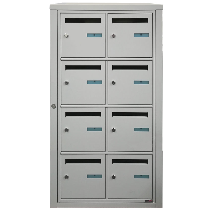 Bloc BAL intérieur Illico - 2 colonnes X 4 cases (B8) - RAL 9006