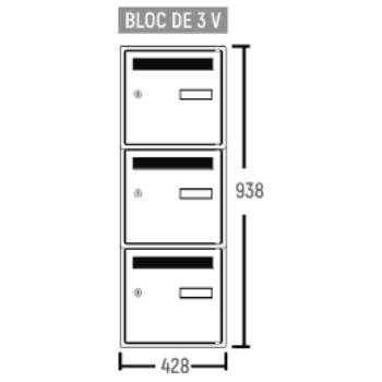 Bloc BAL Oméga - 1 colonne X 3 cases (A3)