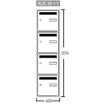 Bloc BAL Oméga - 1 colonne X 4 cases (A4)