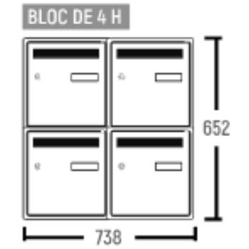 Bloc BAL Oméga - 2 colonnes X 2 cases (B4)