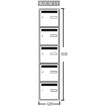 Bloc BAL Alpha - 1 colonne X 5 cases (A5)