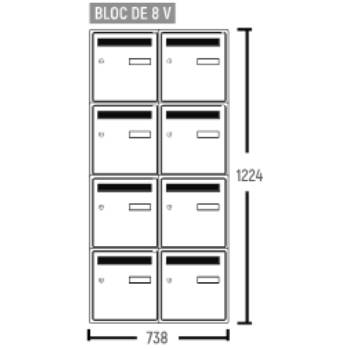 Bloc BAL Oméga - 2 colonnes X 4 cases (B8)