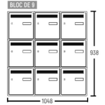 Bloc BAL Oméga - 3 colonnes X 3 cases (C9)