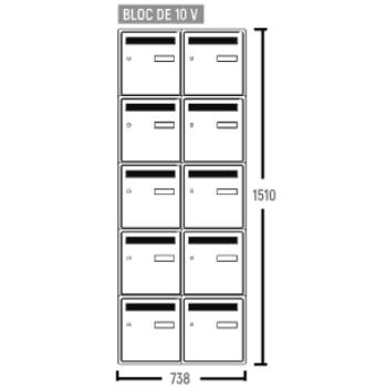 Bloc BAL Oméga - 2 colonnes X 5 cases (B10)