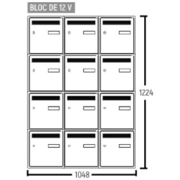 Bloc BAL Oméga - 3 colonnes X 4 cases (C12)