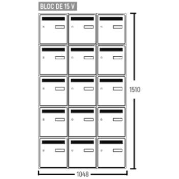 Bloc BAL Oméga - 3 colonnes X 5 cases (C15)