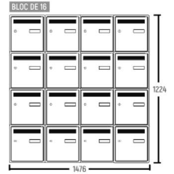 Bloc BAL Oméga - 4 colonnes X 4 cases (D16)