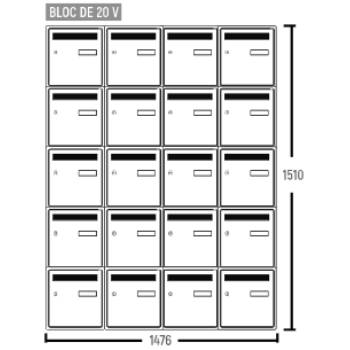 Bloc BAL Oméga - 4 colonnes X 5 cases (D20)