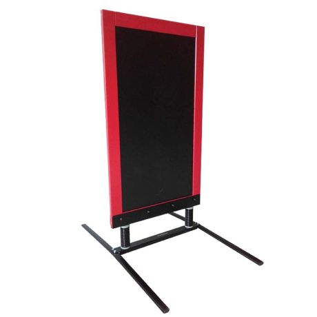 Panneau trottoir sur pieds ressorts - Cadre rouge vin