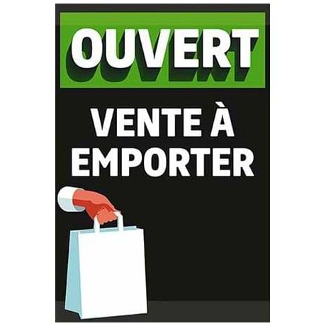 Affiche Vente à emporter 300 X 200 mm Affiche Vente à emporter 300 X 200 mm