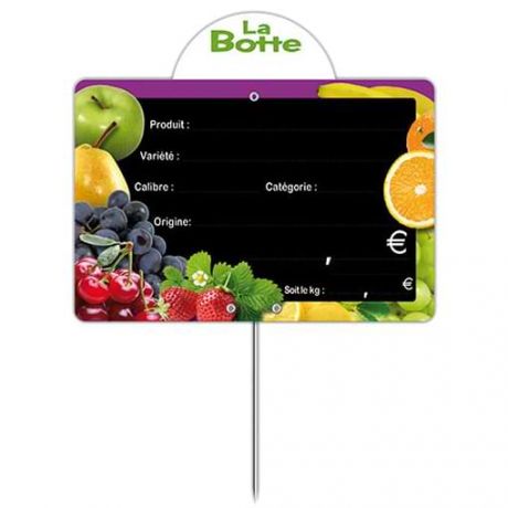 Pack 10 etiquettes fruits/légumes logo ab eu + 10 pinces affiche +1 feutre  craie - RETIF
