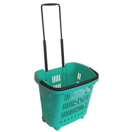 Panier sur roulettes 34L - Bleu Océanis (Plastique recyclé)