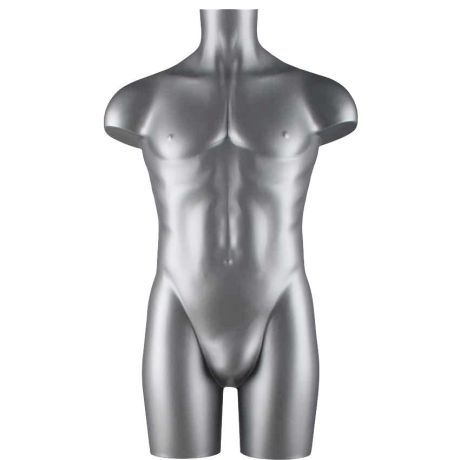 Buste mannequin homme gris alu