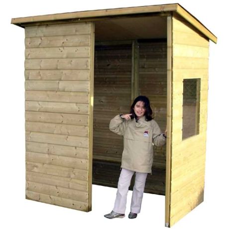 Abri voyageurs bois avec option demi-face
