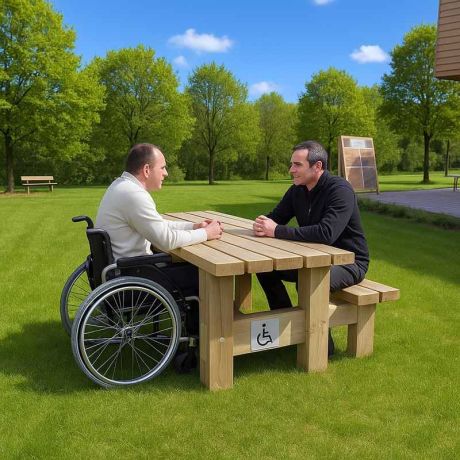 Table pique nique pour fauteuils roulants Table pique nique pour fauteuils roulants