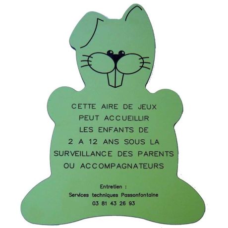 Panneau aire de jeux - Lapin