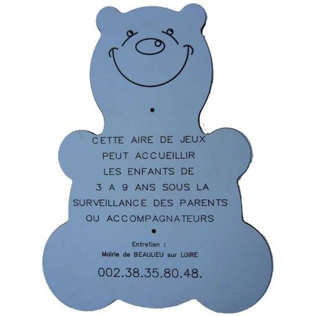 Panneau aire de jeux - Ourson