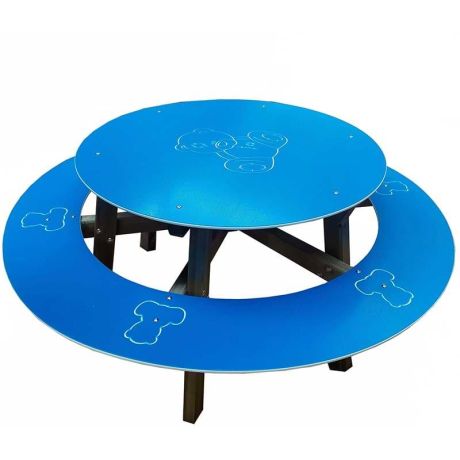 Table banc enfant ronde Ourson Table banc enfant ronde Ourson