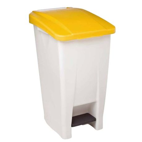 Poubelle à pédale 60L - Couvercle Jaune
