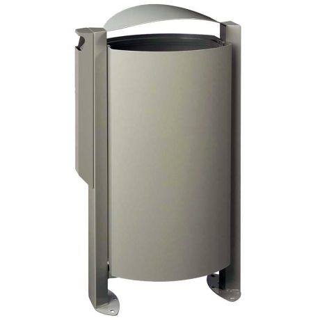 Poubelle Arkea 100L avec cendrier 3L - Gris ciment RAL 7033