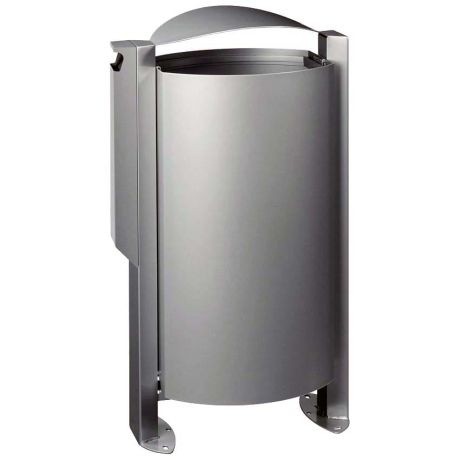 Poubelle Arkea 100L avec cendrier 3L - Gris métal RAL 9006
