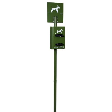 Borne de propreté hygiène canine 2 flux - Vert olive