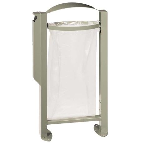 Poubelle extérieure Vigipirate avec cendrier - Gris ciment