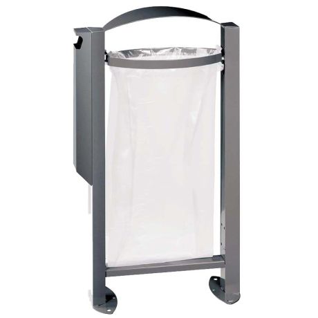 Poubelle extérieure Vigipirate avec cendrier - Gris métal