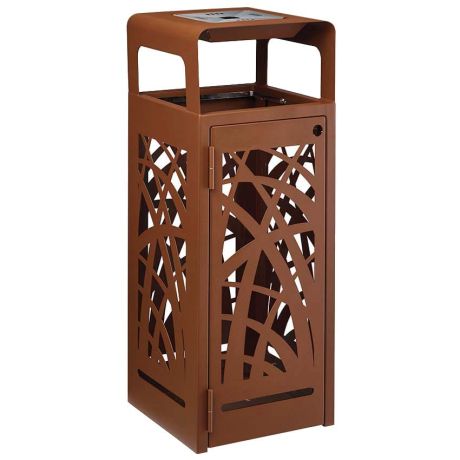 Corbeille Vaison 110L avec cendrier - Aspect corten
