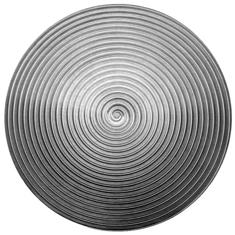 Clou de voirie en inox strié (Vue de dessus)