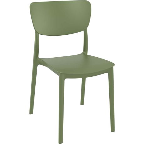 Chaise polypropylène empilable - Vert olive