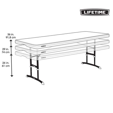 Schéma table Lifetime à hauteur réglable