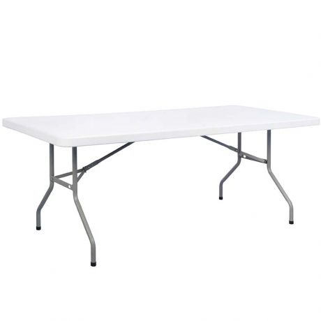 Table pliante LIFETIME 183 x 76 cm pliante en 2 - Noir
