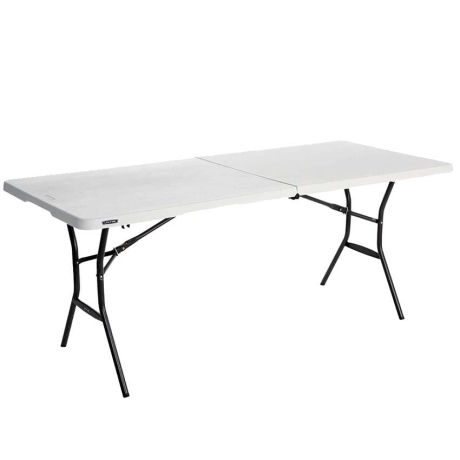 Table valise Lifetime dépliée - Blanc