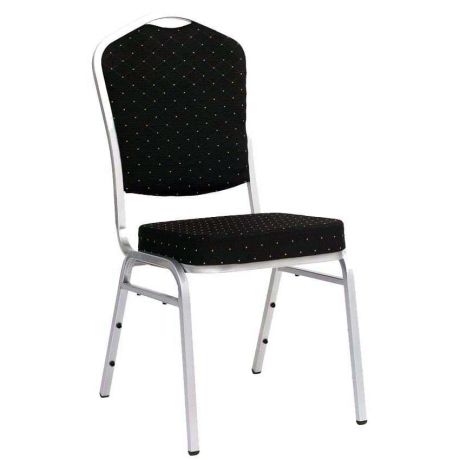 Chaise de banquet Symphonie - Argent / Tissu noir