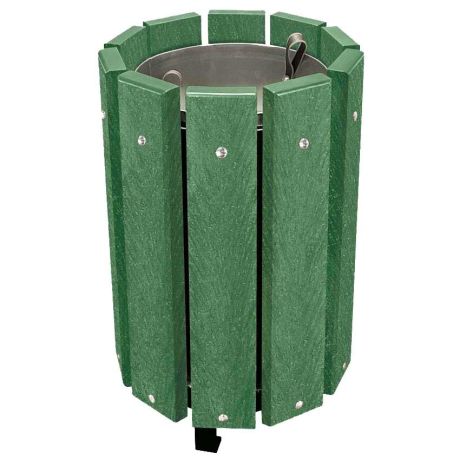 Poubelle matière recyclée lames vertes