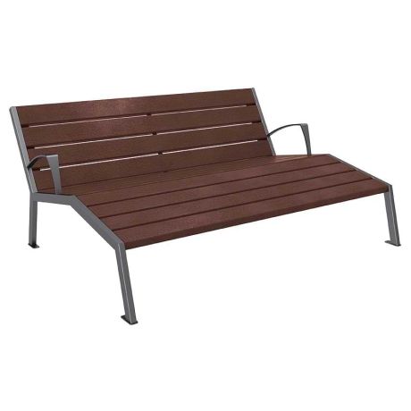 Chaise longue plastique recyclé avec accoudoirs