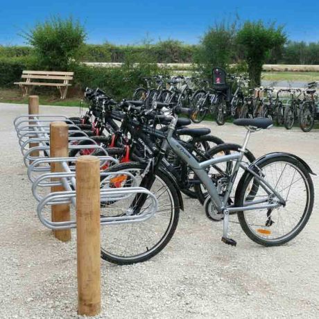 Support vélos bois & acier 3 à 12 places
