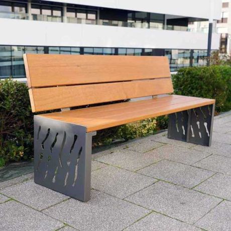 Mobilier urbain design : banc et cache-poubelle