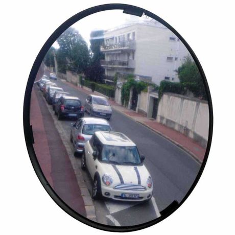 Miroir multi-usages cadre noir - Rond