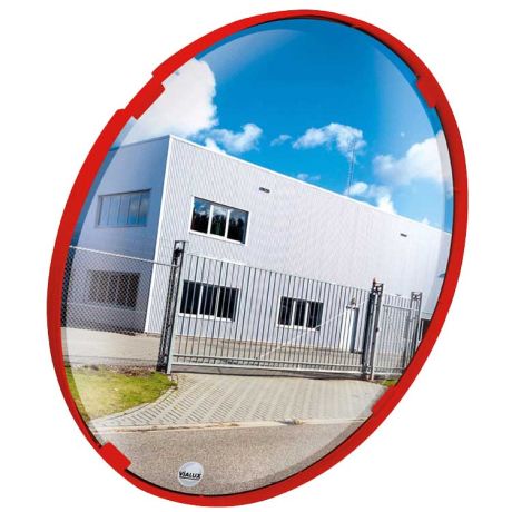 Miroir multi-usages cadre rouge - Rond
