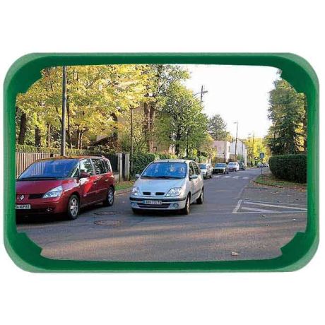 Miroir multi-usages cadre vert - Rectangulaire