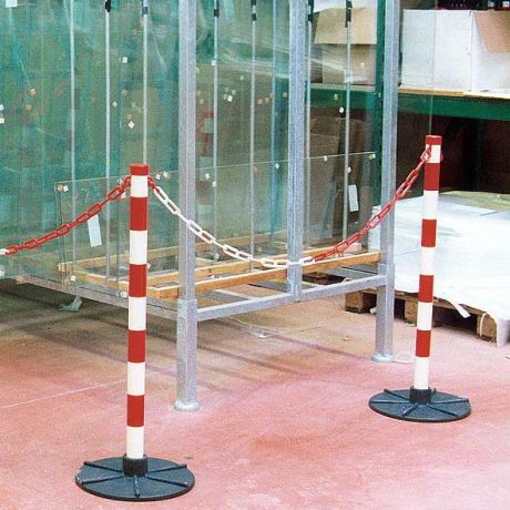 Jeu de 2 poteaux à chaîne rouge-blanc