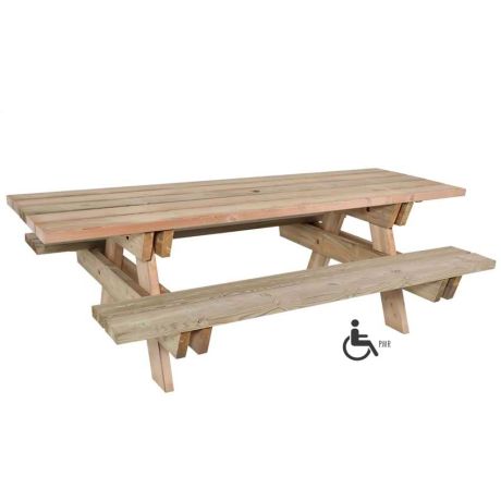 Table pique-nique bois Bréhat - Version P.M.R