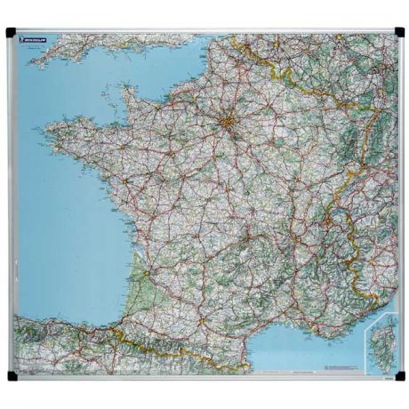 Carte routière murale de la France souple ou magnétique