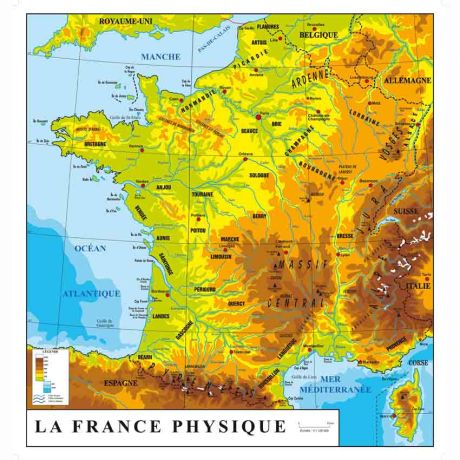 Carte de France physique
